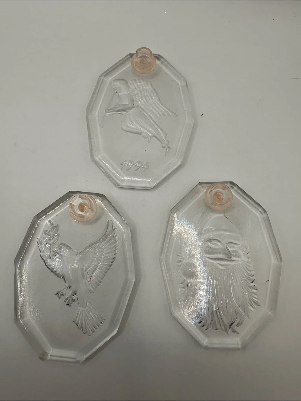 Vintage Irish Rose Crystal 24% Lead Crystal Ireland Set Of 3 Ornaments